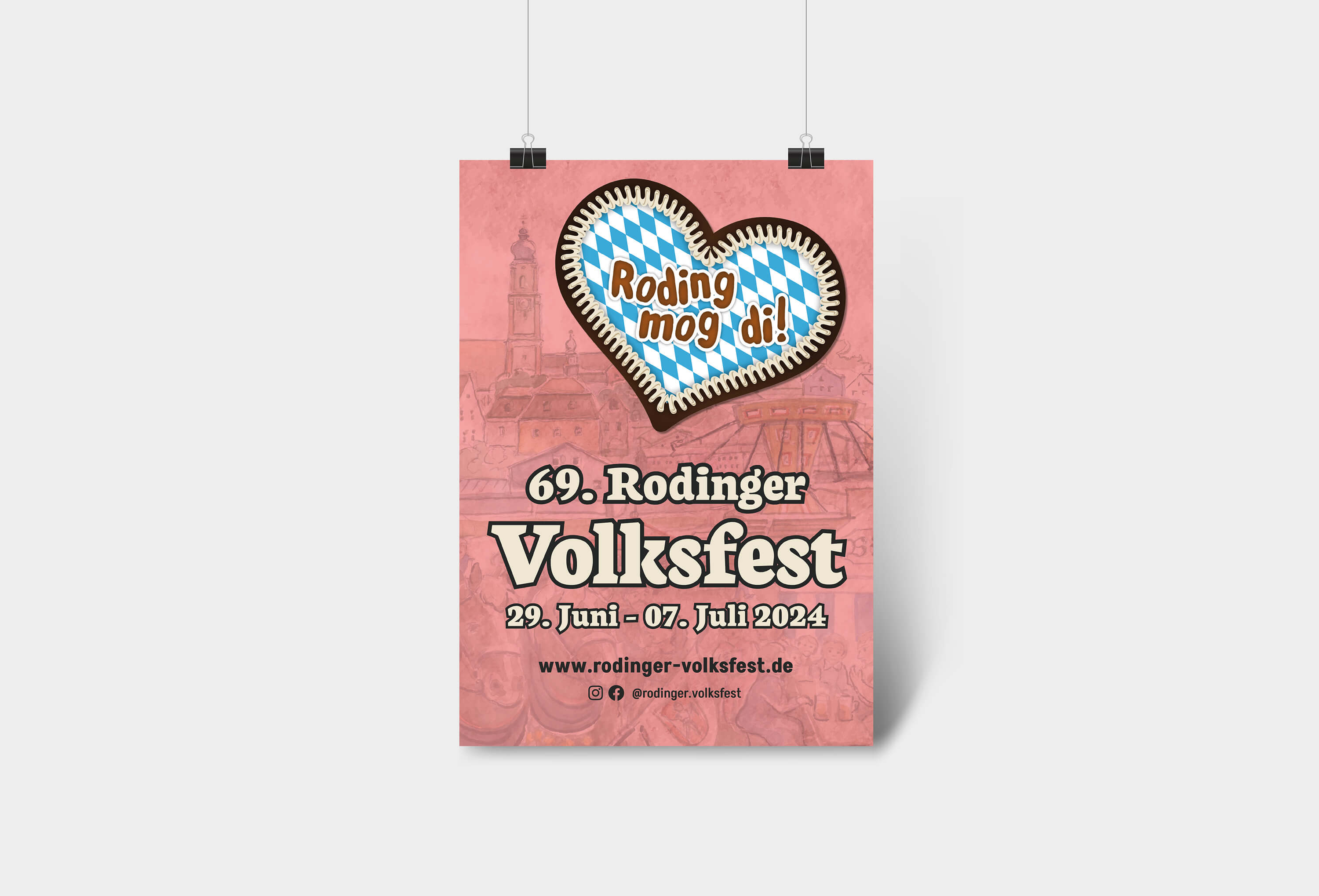 Mockup des Rodinger Volksfestplakates