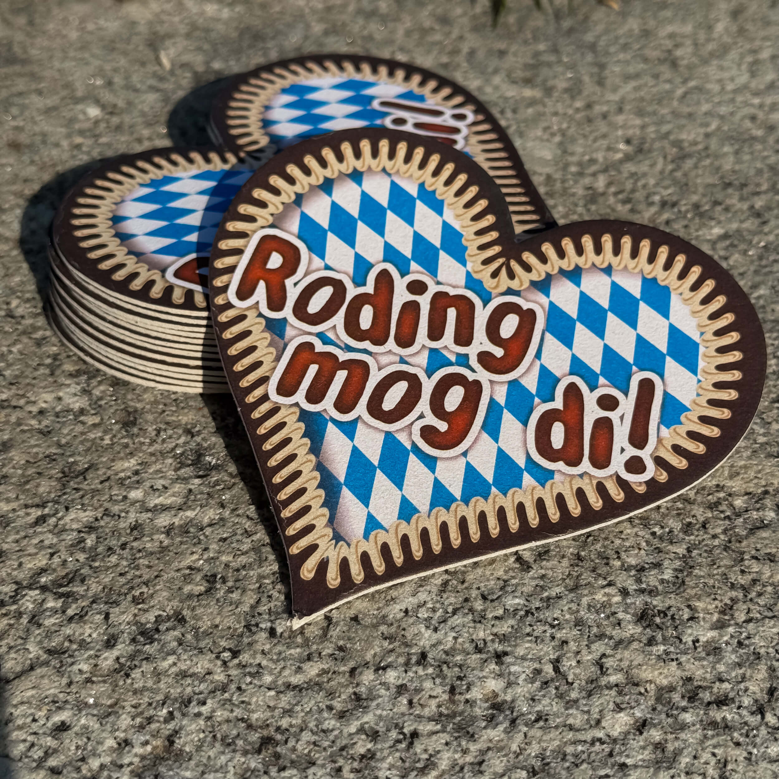 Bierdeckel mit der Aufschrift Roding Mog Di